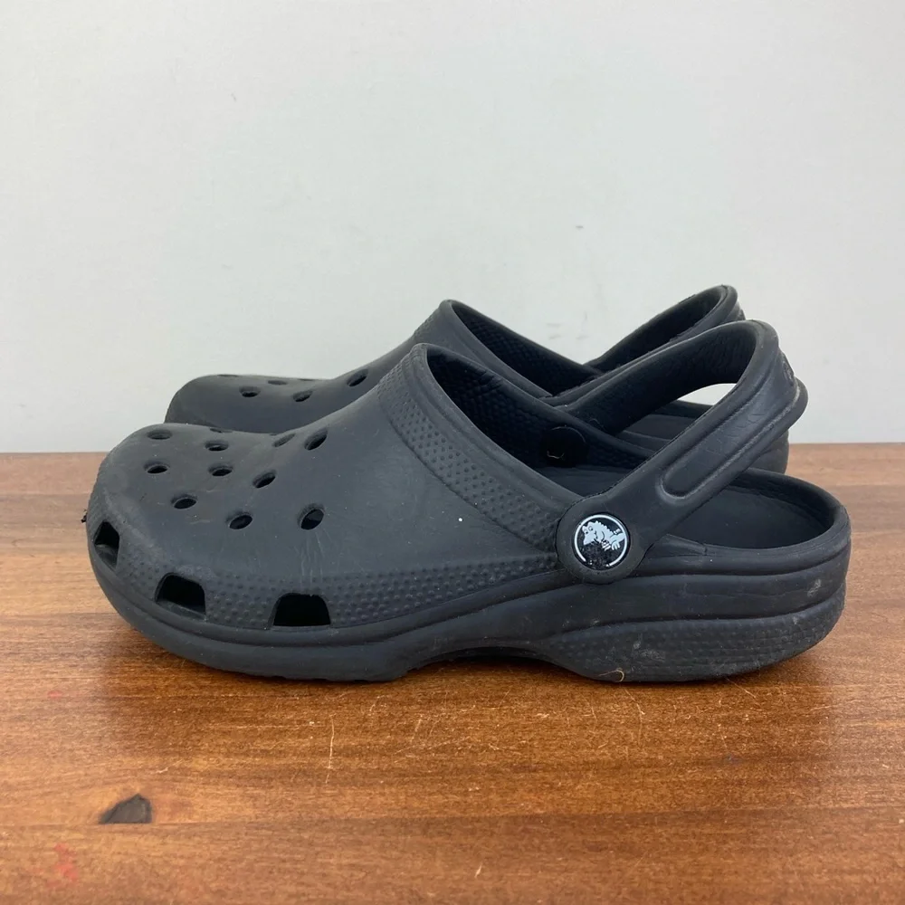 Crocs Classic Authentic Unisex Slides Clogs Black 5 Men And 7 Women’s Pre Owned - Picture 2 of 11